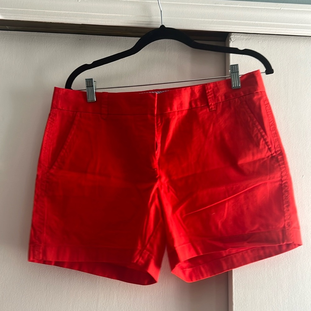 J crew red chino city fit shorts